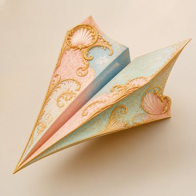 a paper plane, clean minimal composition on a plain background, no text