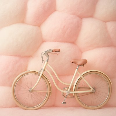 bicyle resting against a wall