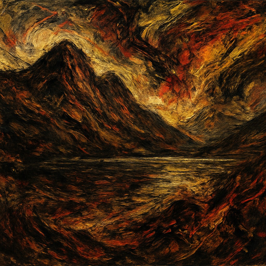 serene landscape with mountains and water