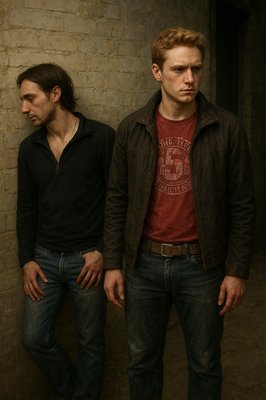 a couple of men standing next to each other