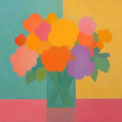 bouquet of flowers in a glass vase