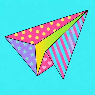 a paper plane, clean minimal composition on a plain background, no text
