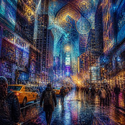 urban street with city activity