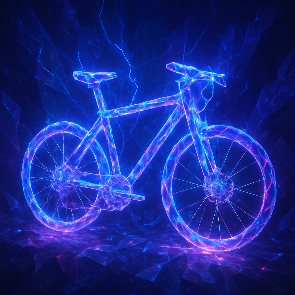 bicyle resting against a wall