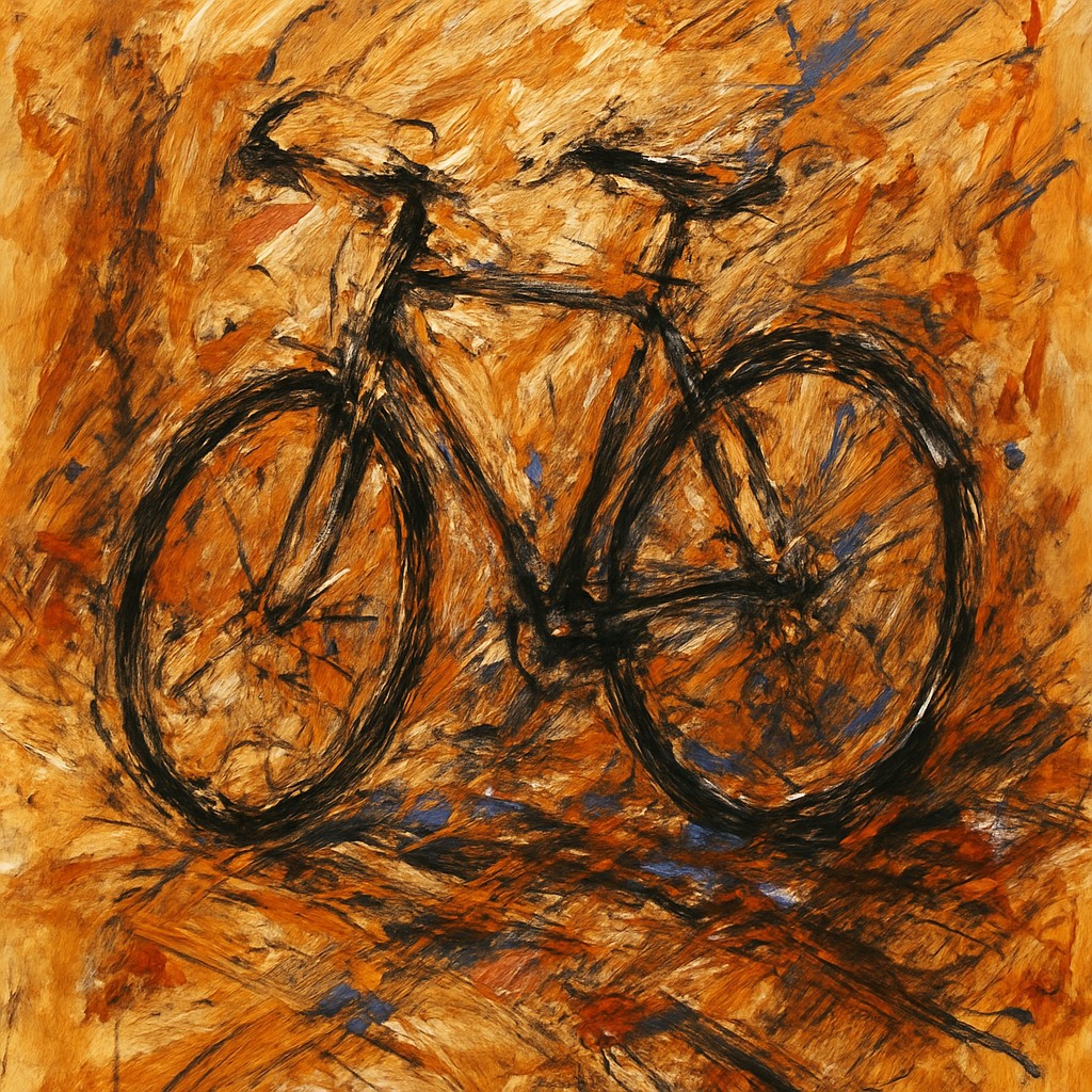 bicyle resting against a wall