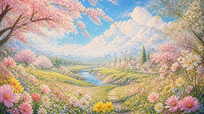 sweeping panoramic landscape with a dramatic sky