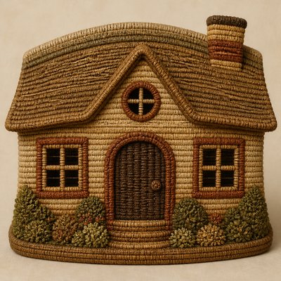 house with front view — Basketry Art Style