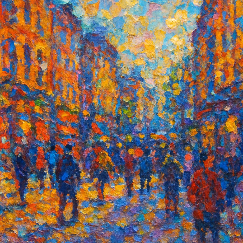 urban street with city activity