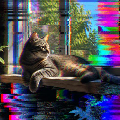 a cat lounging in a sunlit window
