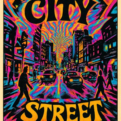 urban street with city activity