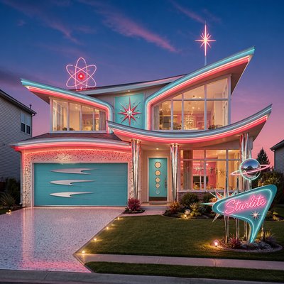 Googie Architecture Style Transfer Example