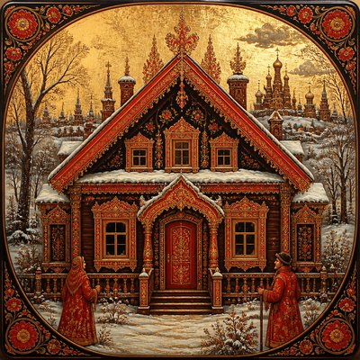 house with front view — Russian Art Style