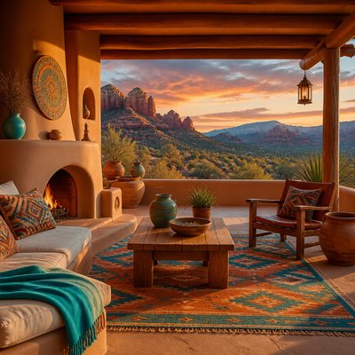 wide landscape with natural scenery — Southwestern Interior Design