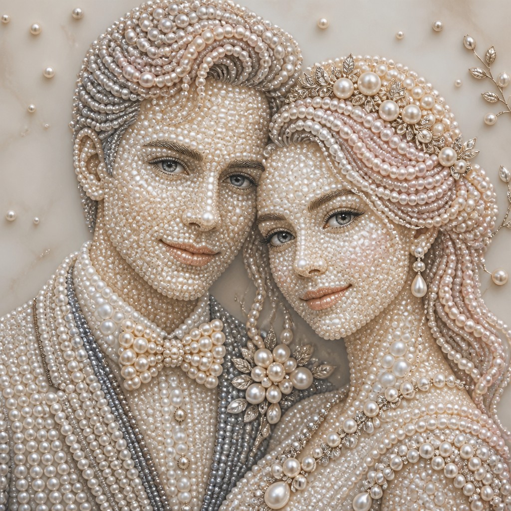 portrait of two people together — Pearl Jewelry Style