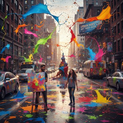 Busy urban city street