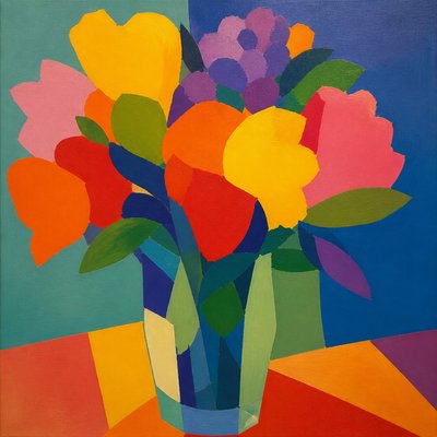 bouquet of flowers in a glass vase