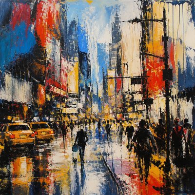 urban street with city activity