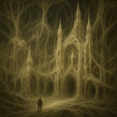 Mycelial Network Gothic Style Transfer Example