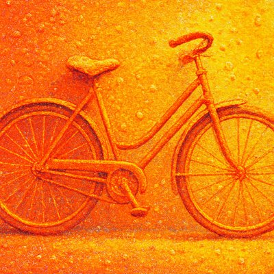 bicyle resting against a wall