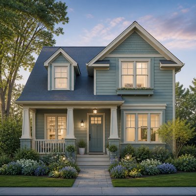 house with front view — Color Harmony Art Style