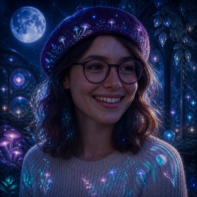 Lunarpunk Aesthetic Style Transfer Example
