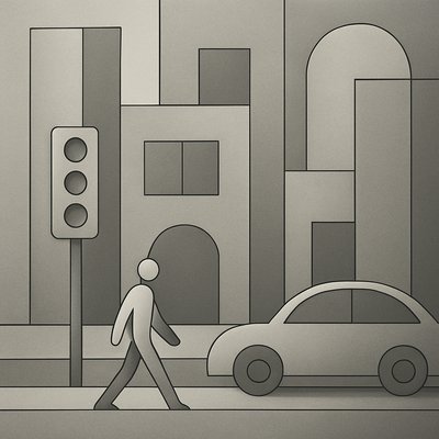 urban street with city activity