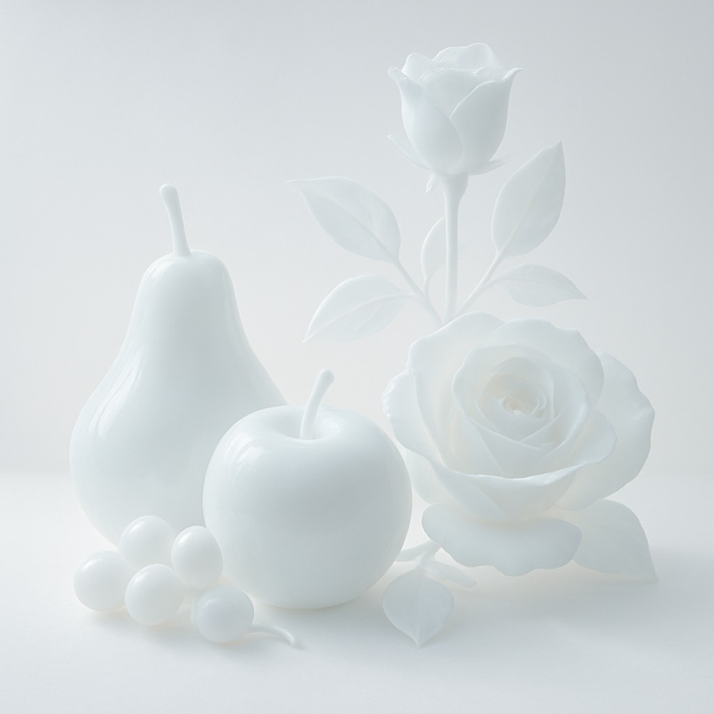 still life arrangement of fruits and flowers