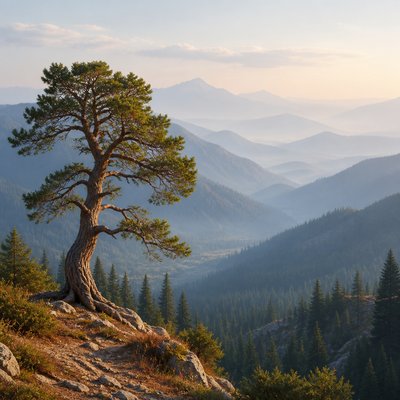 a tree in nature — Atmospheric Perspective Art Style