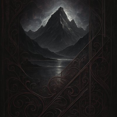 serene landscape with mountains and water