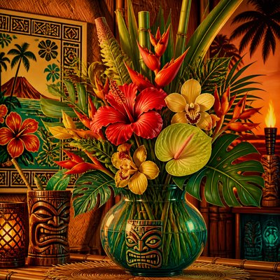 bouquet of flowers in a glass vase