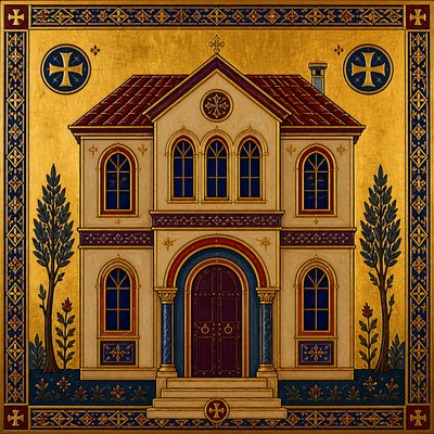 house with front view — Byzantine Religious Art