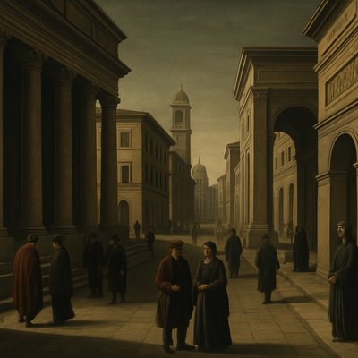 urban street with city activity