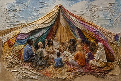 a widened tent that is inclusive of diverse people