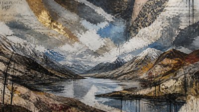 sweeping panoramic landscape with a dramatic sky