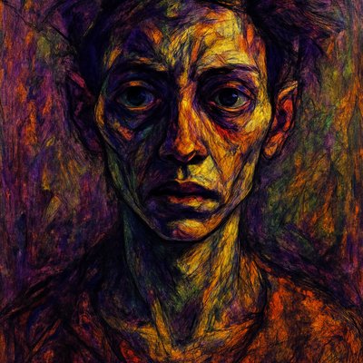 Psychological Portrait Expressionism Art Style 1