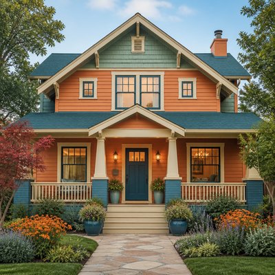 house with front view — Split-Complementary Colors Art Style