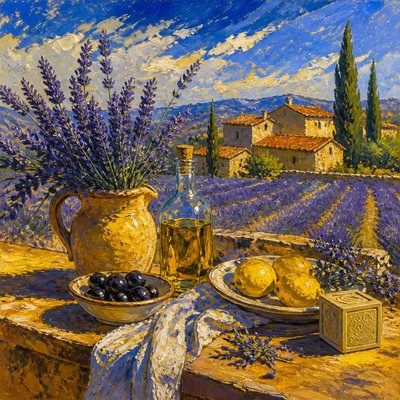 still life with everyday objects — Provence Light Art Style