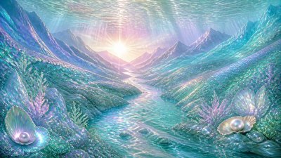 a vast valley with a river winding toward distant mountains at sunrise, no people, no text