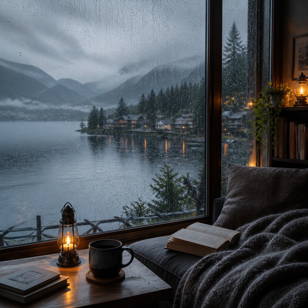 wide landscape with natural scenery — Rainy Day Aesthetic