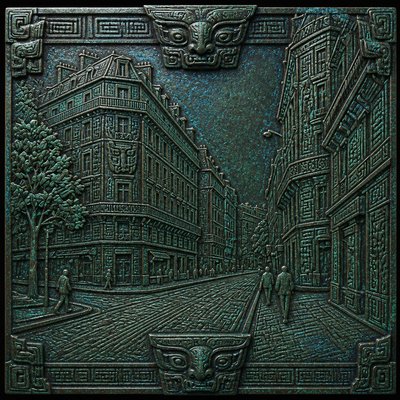 Ancient Chinese Bronze Art Style Style Transfer Example