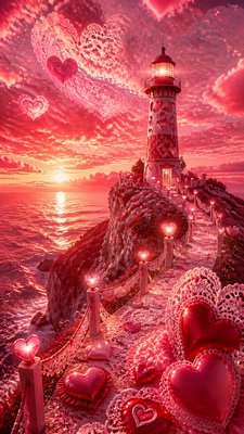 a lone lighthouse on a cliff at dusk under a dramatic sky, no text or lettering