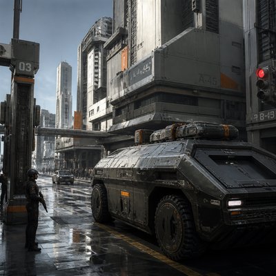 urban street with city activity