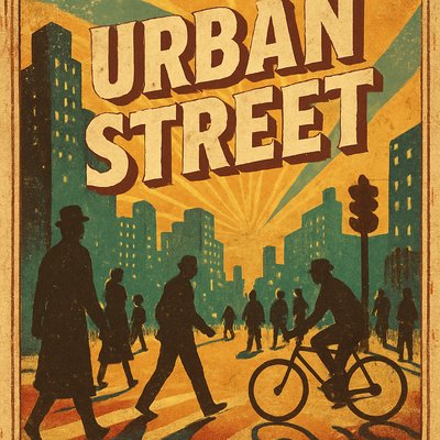 urban street with city activity