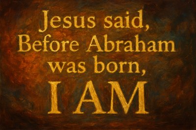 Fancy text:  Jesus said, Before Abraham was born, I AM