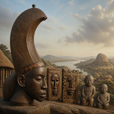 wide landscape with natural scenery — Guinean Art Style