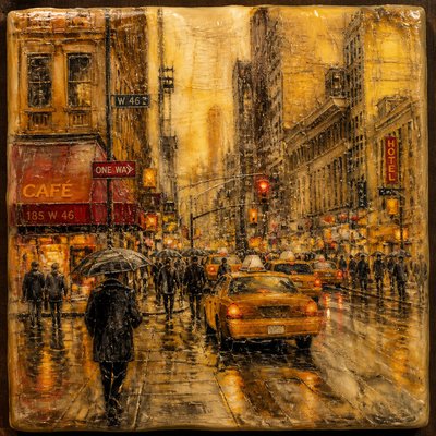 urban street with city activity
