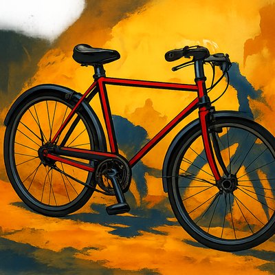 bicyle resting against a wall