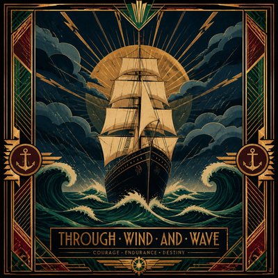 sailing ship on a stormy sea
