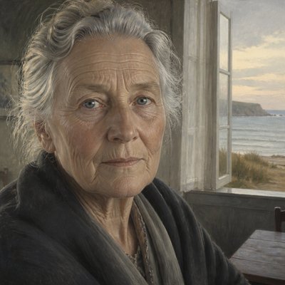 close-up portrait of an elderly person with expressive weathered features