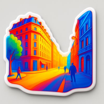 3D Puffy Sticker Design Style Transfer Example